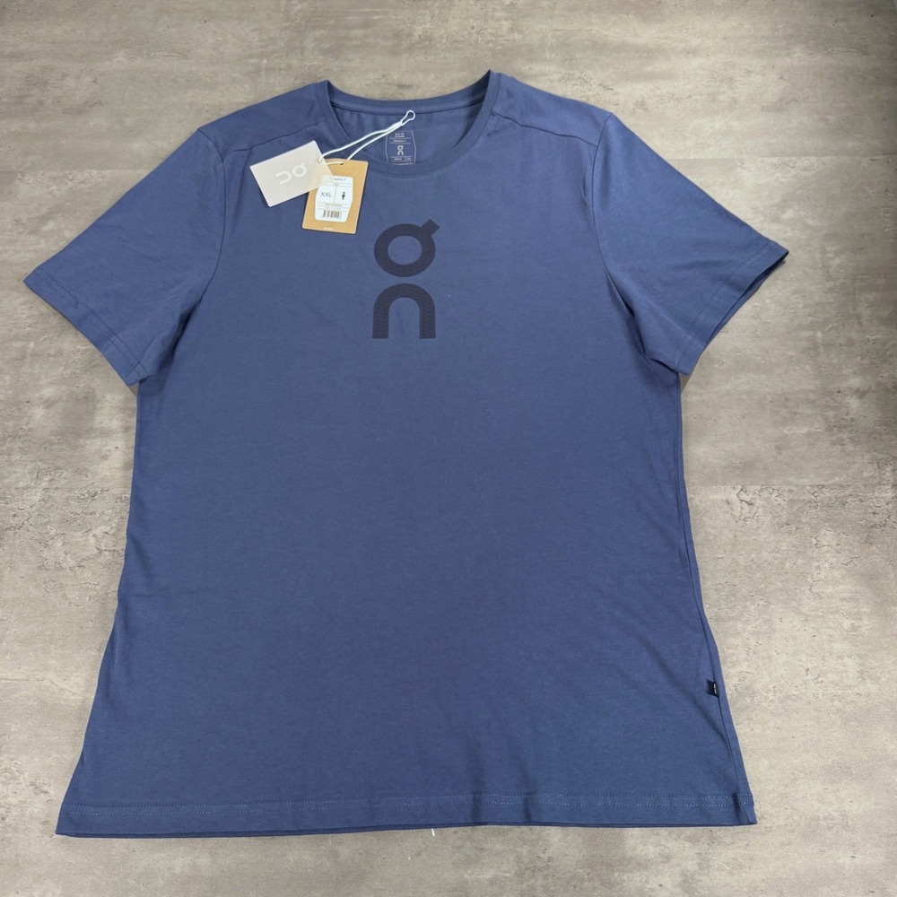 On Cloud Running Graphic T Shirt Mens XXL Stellar Blue Organic Cotton Logo Tee